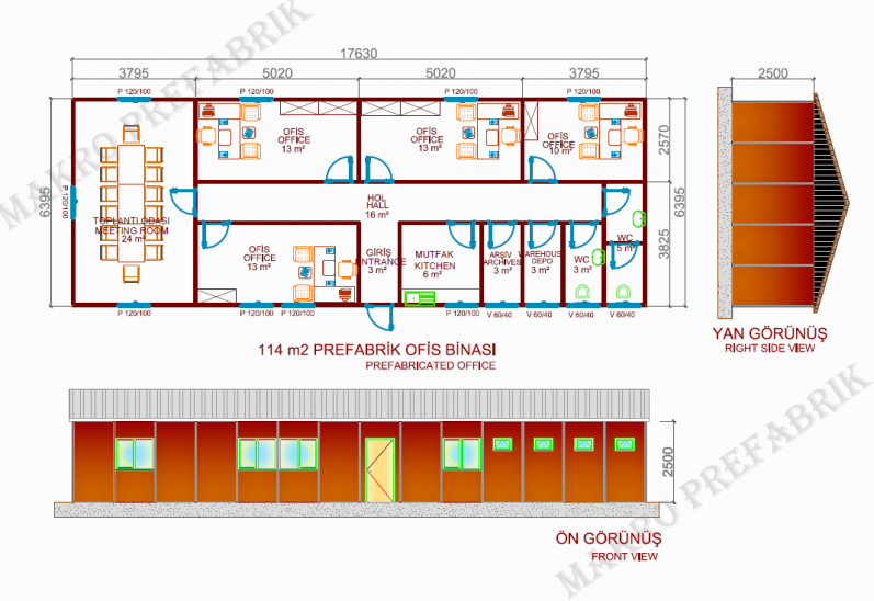 114m² Prefabrik Ofis