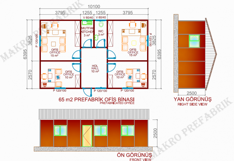 65m² Prefabrik Ofis