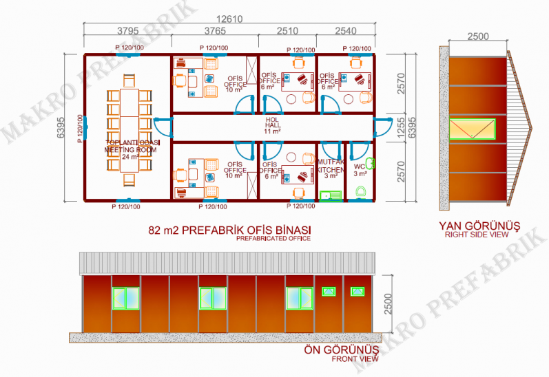 82m² Prefabrik Ofis