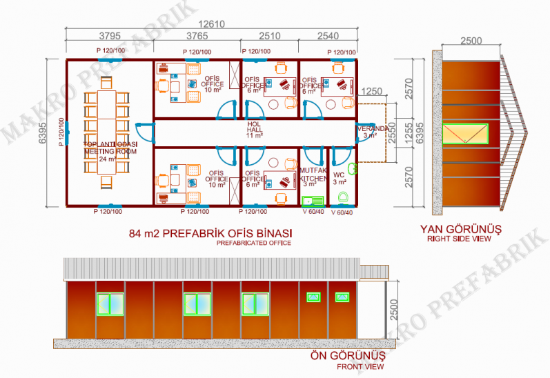 84m² Prefabrik Ofis