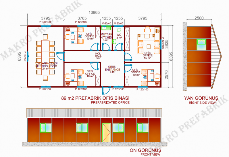 89m² Prefabrik Ofis