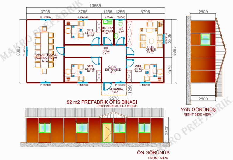 92m² Prefabrik Ofis