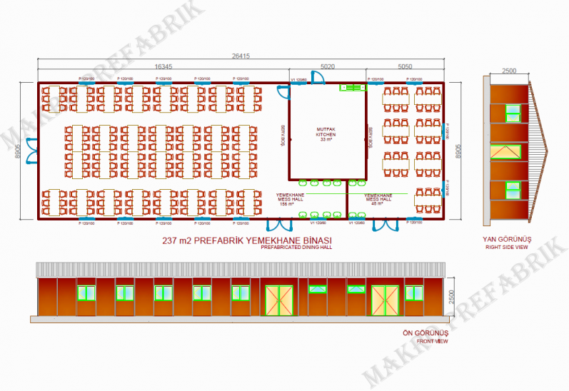 237m² Prefabrik Yemekhane